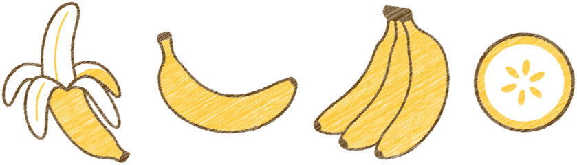 Yellow bananas scribble stitch vector illustration © MSTMAYA