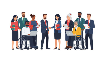 Obraz premium Diverse Business Team Meeting: Inclusive Professionals Collaborating, Shaking Hands, and Working Together. Unity, Partnership, and Workplace Diversity.
