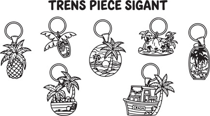 Unique and creative keychains featuring tropical themes and fruit designs Vector © Rohan