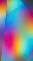 Obraz premium A vibrant holographic background featuring shifting spectrums of light, geometric patterns, and iridescent reflections for futuristic designs, rainbow, holographic, shiny