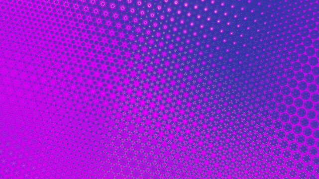 Geometric gold animation with diagonal density shift from micro dots to large hexagonal forms. Elegant luxury motion background with glowing texture seamless loop