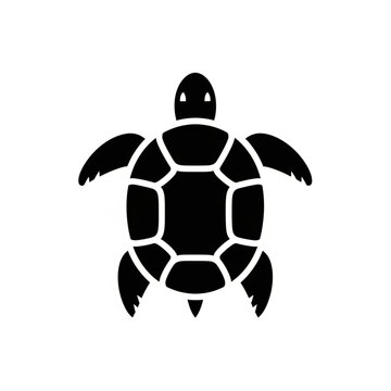 Black Silhouette of a Turtle.
