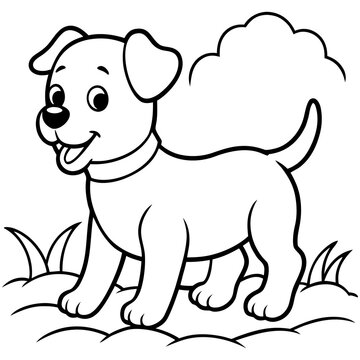 A fun cartoon illustration of a happy puppy, elephant, bear, and hippopotamus character smiling together as an isolated vector art drawing for a child interested in nature and zoo animals