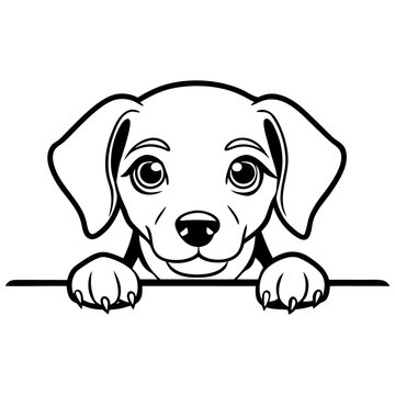 A happy brown cartoon puppy chewing a cute bone is an isolated vector illustration of a funny labrador pet that shows love for animals in this playful canine art drawing