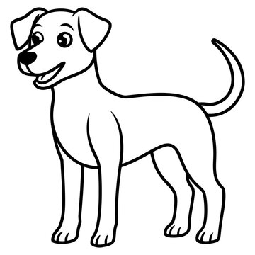 A happy Jack Russell terrier puppy is a cute domestic pet breed shown in this vector illustration of a small canine mammal portrait isolated on a white background