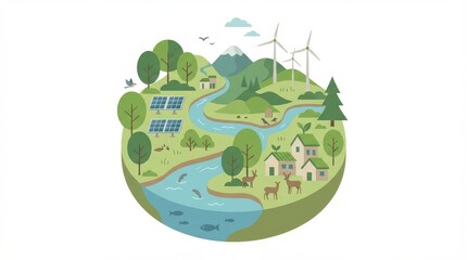 Fototapeta premium Eco friendly sustainable green earth.