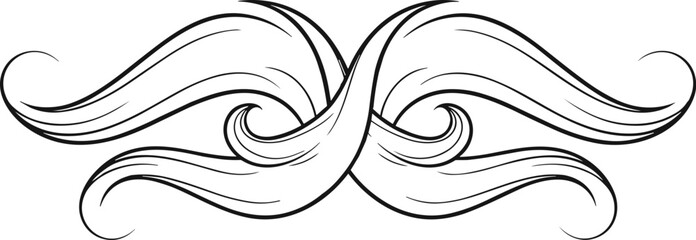 Fototapeta premium Elegant ornamental swirl flourish with flowing curves decorative vintage line art vector design element
