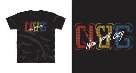 Fototapeta premium New york city nyc pixel art typography design for streetwear apparel and clothing