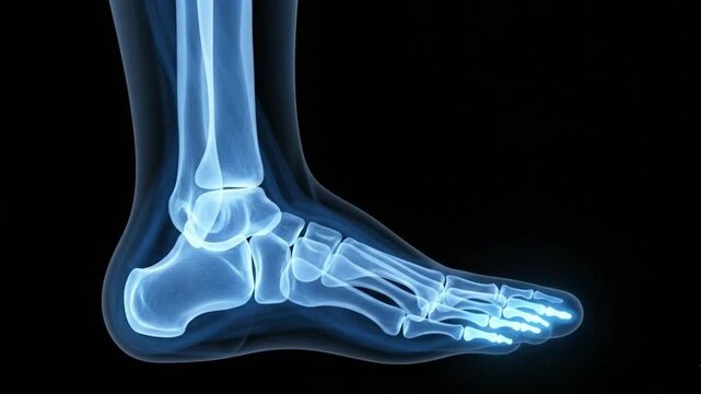 Ankle and foot x ray showing bones and joints