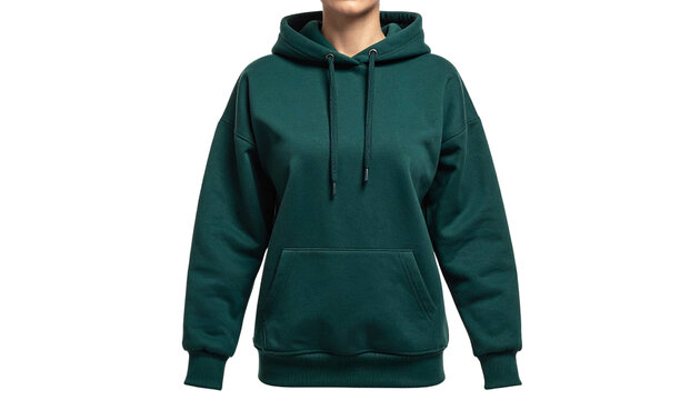 Stilvoller dunkelgr&uuml;ner Fleece-Hoodie f&uuml;r Damen
