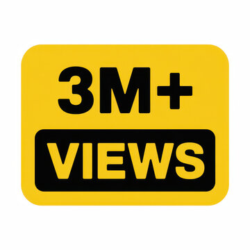 Yellow rectangle with 3M+ views social media