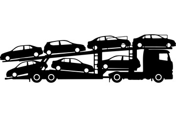 Obraz premium Car Carrier Truck with Multiple Vehicles