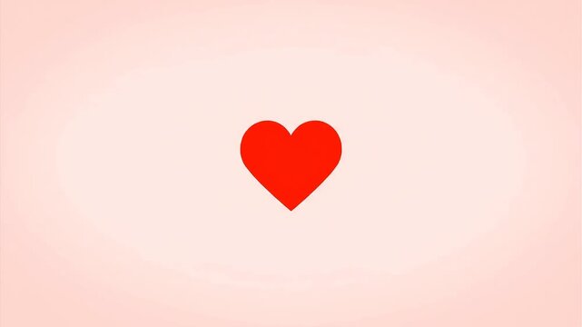 Red Heart Animation on Pink Background.