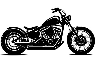 Fototapeta premium Black and White Motorcycle Vector Illustration