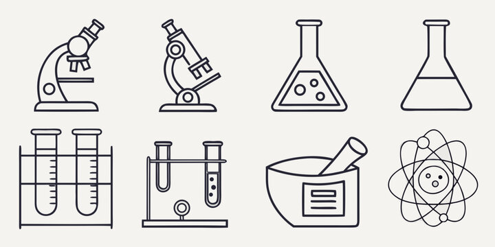 Laboratory equipment microscope beaker flask