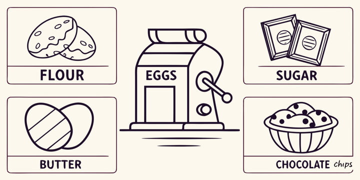 Ingredients for baking on beige background baking ingredients flour eggs sugar
