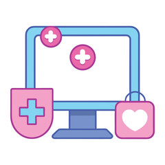 Fototapeta premium A virtual medical clinic offers online doctor consultations, prescriptions, and health advice, providing convenient, secure, and accessible care from anywhere. 