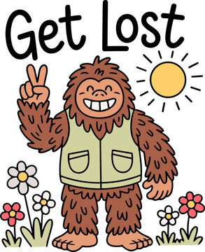 Get Lost Bigfoot SVG, Bigfoot SVG, Bigfoot Nature SVG, Sasquatch SVG