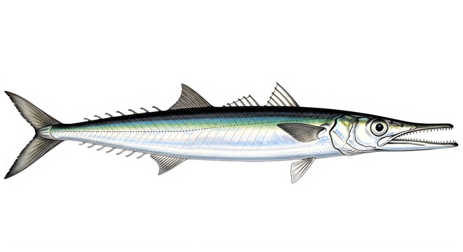 Scientific of a needlefish isolated on a transparent background scientific transparent background