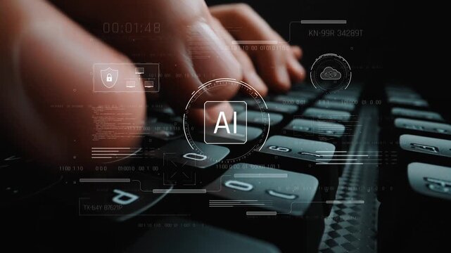 AI interface showing how artificial intelligence powers systems. AI Artificial intelligence transforms data, enables automation, and AI artificial intelligence drives innovation. Marrow