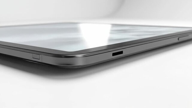 Tablet device displaying blank white screen for customizable mockup