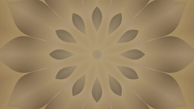 Minimalist tan mandala design featuring symmetric circular gradient floral patterns Looping footage