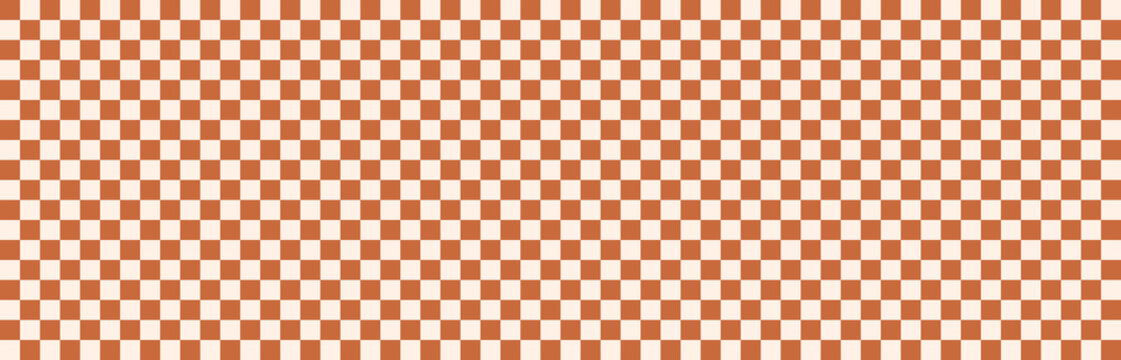 A brown and beige pattern for a groovy seamless background. Retro checkerboard design