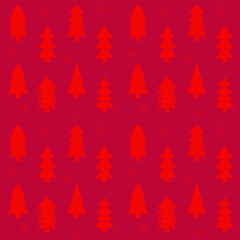 Obraz premium Festive Red Tree Pattern