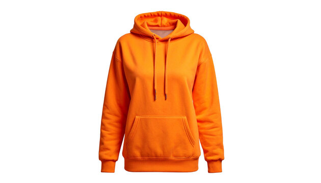 Leuchtender orangefarbener Fleece-Hoodie f&uuml;r Damen