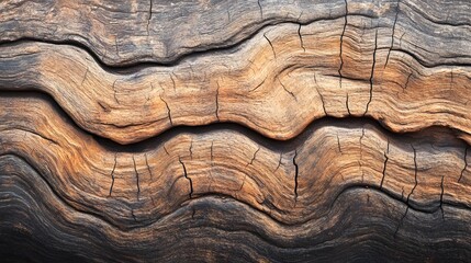Obraz premium Weathered Oak Grain with Wavy Cracked and Dense Texture