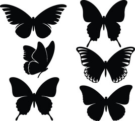Fototapeta premium Diverse Butterfly Silhouette Collection