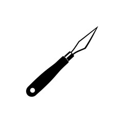 Fototapeta premium Fettling Knife Silhouette for Flexible Clay Cutting and Pottery Creation