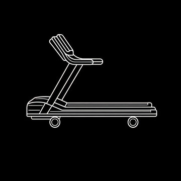 Stationarying machine icon in black and white.