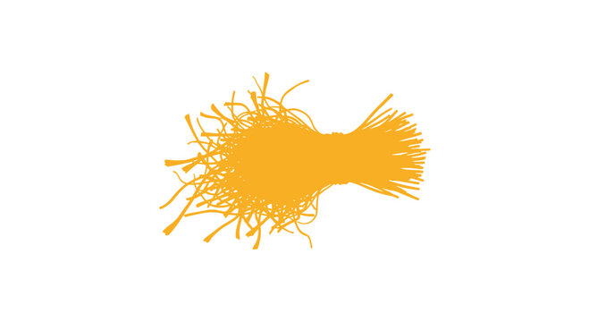 Yellow Neuron Cell with Dendrites and Axon.