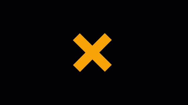 Animated X Mark Icon on Transparent Background for Error Failure and Access Denied Concepts 4K Alpha Channel