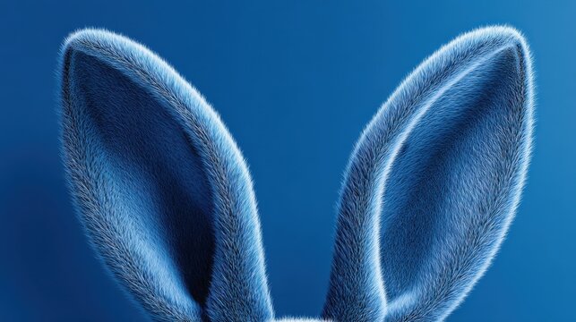 bunny ears blue background on a blue background