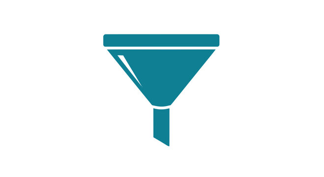 Teal Funnel Icon Simple Design Element.