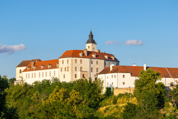 Fototapeta premium Jevisovice Castle standing on hill in Czechia