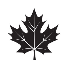 Naklejka premium canadian maple leaf silhouette white background vector illustration