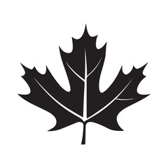 Naklejka premium canadian maple leaf silhouette white background vector illustration