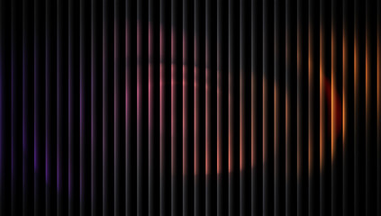 Obraz premium Abstract neon light spectrum with vertical glowing lines and warm gradient highlights on dark background