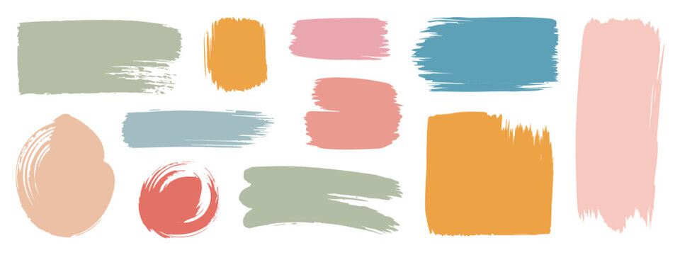 Crayon shape text box, color brush frame, kid doodle square and rectangle, chalk highlight scribble border, grunge texture, pastel vector banner