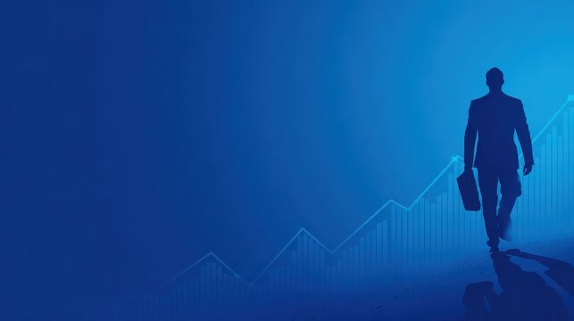 corporate success blue background on a blue background