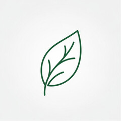Obraz premium Simple Green Leaf Illustration Design Element.