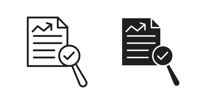 Analytics report icon logo vector. Set of line icons. flat designs
