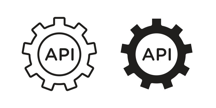 API icon logo vector. Set of line icons. flat designs