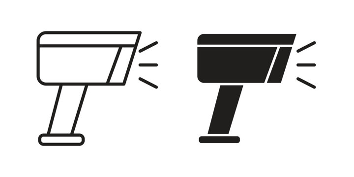 Barcode scanner icon logo vector. Set of line icons. flat designs