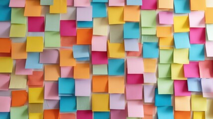 creative brainstorming, wall covered in colorful sticky notes, visualizing complex ideas, neurodivergent thinking, organized chaos, inspiration