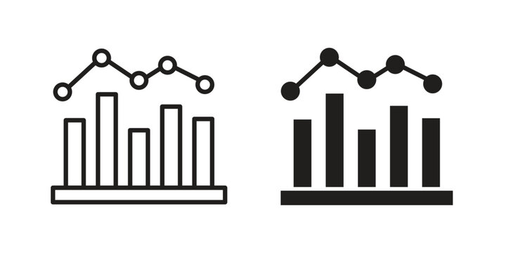 Chart icon logo vector. Set of line icons. flat designs