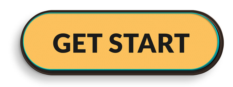 Modern get started button glossy rounded ui element call to action for apps and websites isolated on transparent background png
